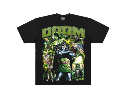DOOM graphic oversized T-shirt by OffCentre Clothing, front mockup