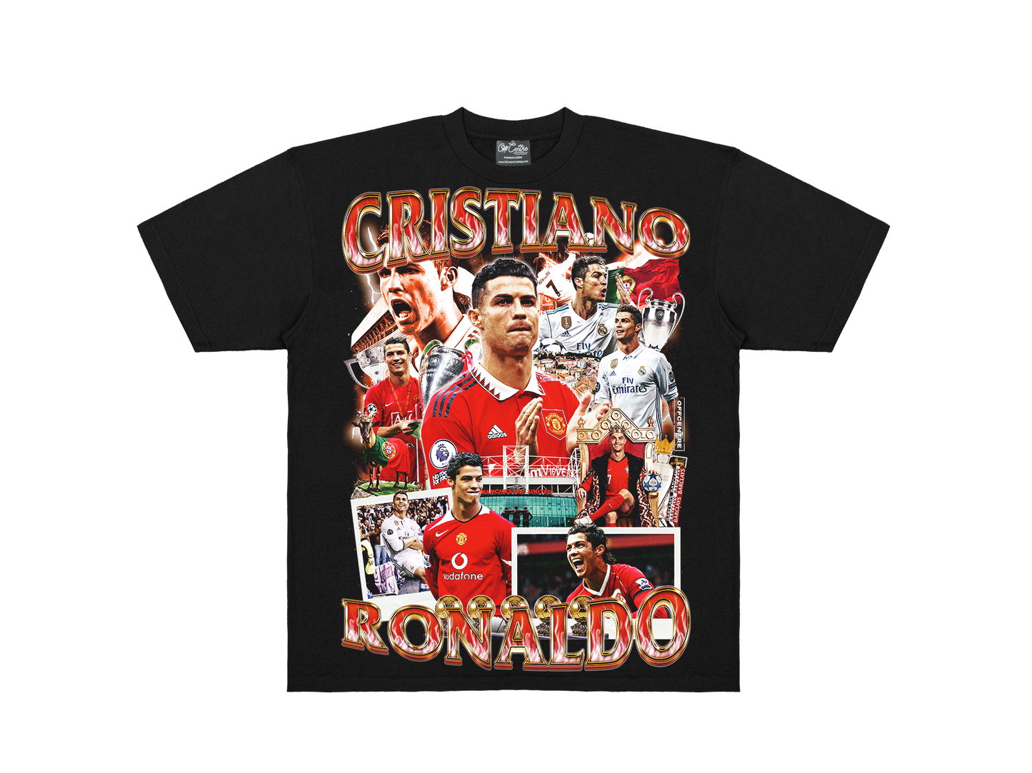 Cristiano Ronaldo graphic oversized T-shirt by OffCentre Clothing, front mockup