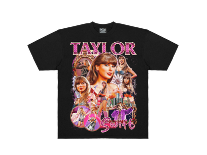 Taylor Swift graphic oversized T-shirt by OffCentre Clothing, front mockup
