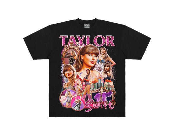 Taylor Swift graphic oversized T-shirt by OffCentre Clothing, front mockup